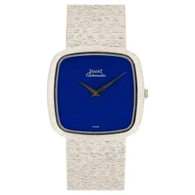 Pre-owned Piaget 12773 A6 Lapis Dial Automatic 18k Wg In Multi