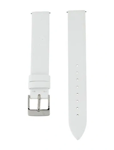 Pre-owned Piaget 14mm Leather Watch Strap In White