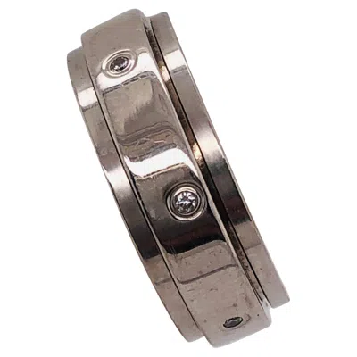 Pre-owned Piaget 18 Karat White Gold Luxury Turning Wedding Band Ring With Diamonds