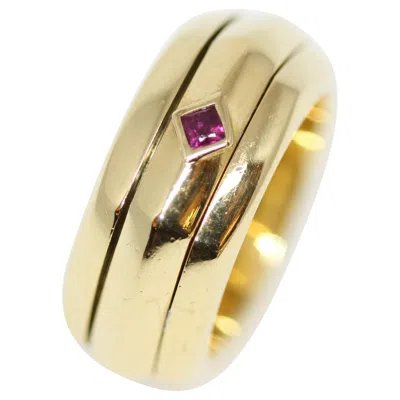 Pre-owned Piaget 18 Karat Yellow Gold And Ruby Possession Ring