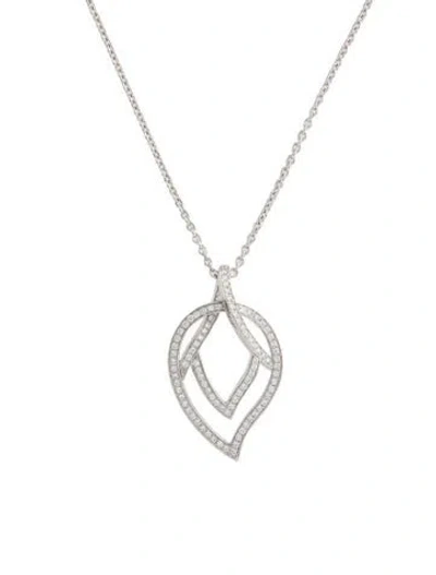 Pre-owned Piaget 18k Diamond Leaf Pendant, 16.5" In Multi