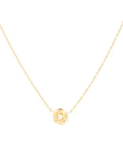 Pre-owned Piaget 18k Diamond Rose Pendant Necklace, 16.5" In Multicolor