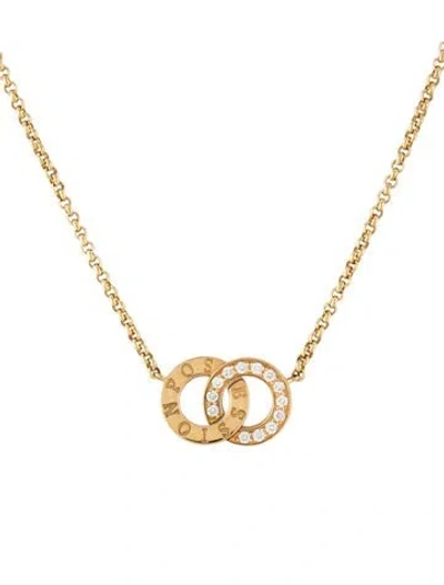 Pre-owned Piaget 18k Diamond Toi Et Moi Pendant Necklace, 16.5" In Multicolor