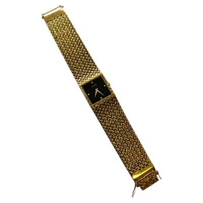 Pre-owned Piaget 18k Gold Integrated “brick-link” Bracelet Watch In Multi