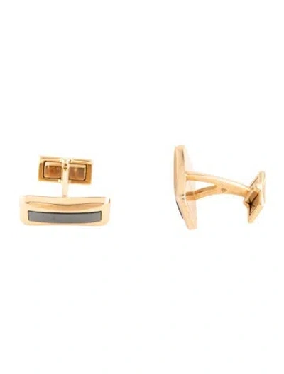 Pre-owned Piaget 18k Hematite Emperador Cufflinks In Multicolor