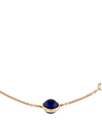 Pre-owned Piaget 18k Lapis Lazuli & Diamond Possession Pendant Necklace, 16" In Multicolor