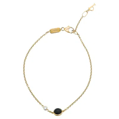 Pre-owned Piaget 18k Rose Gold Onyx 1 Diamond Possession Bracelet In Red
