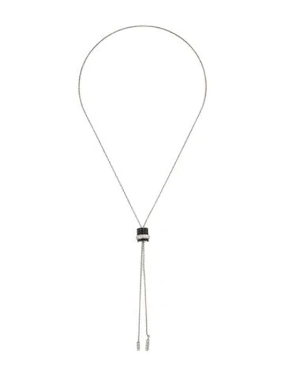 Pre-owned Piaget 18k Sapphire & Diamond Adjustable Bolo Necklace, 29" In Multi