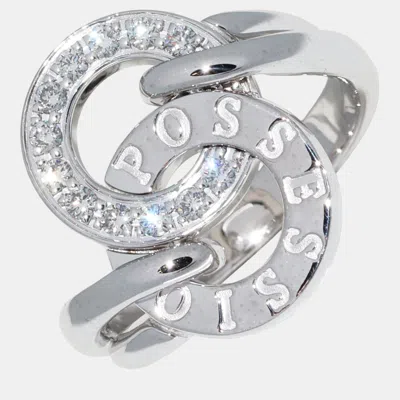 Pre-owned Piaget 18k White Gold And Diamond Possession Band Ring Eu 52