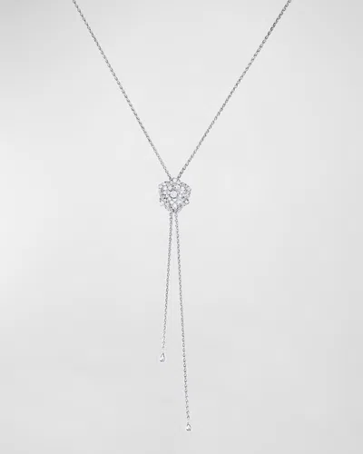 Piaget 18k White Gold & Diamond Rose Lariat Necklace