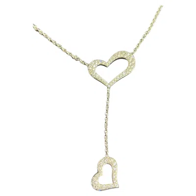 Pre-owned Piaget 18k White Gold Diamond Heart Pendant Necklace, France, 1990s