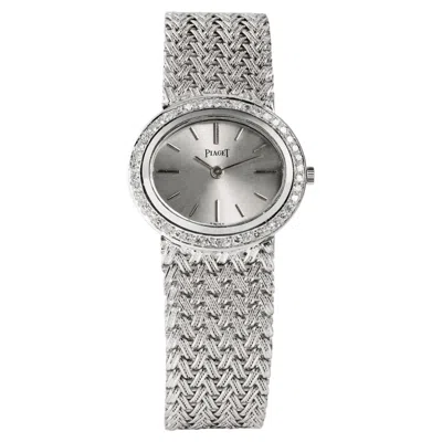 Pre-owned Piaget 18k White Gold Diamond Vintage Watch, Manual Winding, Circa 1980