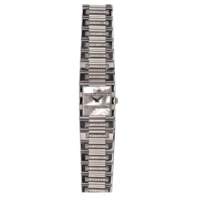 Pre-owned Piaget 18k White Gold Mop & Diamond Dial Watch, 1980s
