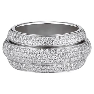 Pre-owned Piaget 18k White Gold Round Diamond Rolling Possession Band Ring