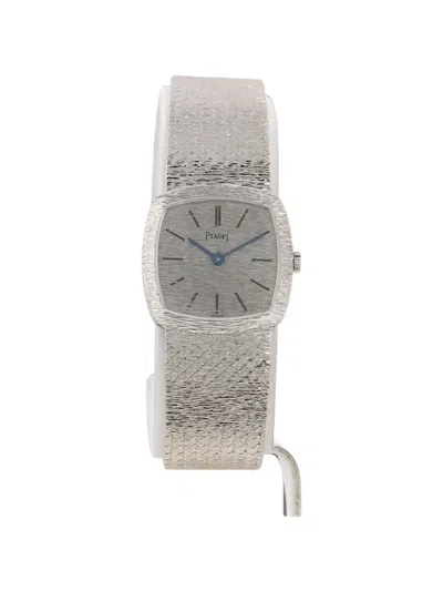 Pre-owned Piaget 1970s Cushion-shaped White Gold Watch In Silver