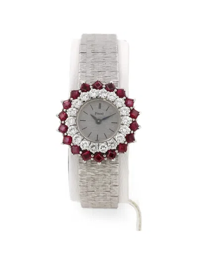 Pre-owned Piaget 1970s Diamond And Ruby 26mm Watch In Silver