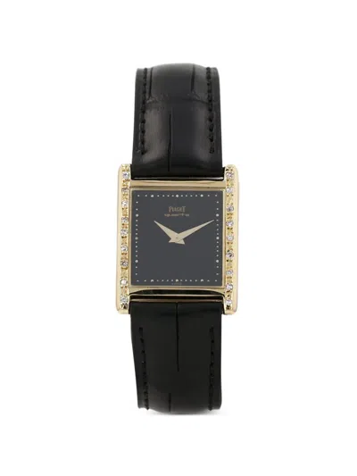 Pre-owned Piaget 1980s Rectangle Case 29mm Watch In Black