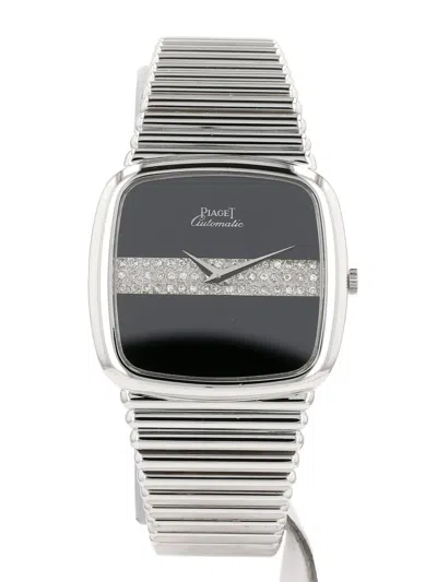 Pre-owned Piaget 1980s White Gold 32 X 30mm In Black