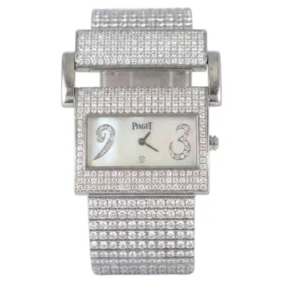 Pre-owned Piaget 22 Carat Diamond Miss Protocole 18k White Gold Wrist Watch