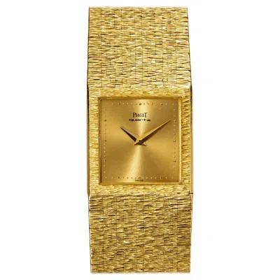 Pre-owned Piaget 7131 A6 Champagne Dial Bark Bracelet 18k Yg 1980s In Multiple