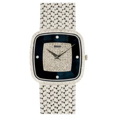 Pre-owned Piaget 9771 D2 Pave Diamond Hawkeye Dial 18k Wg Manual Winding 1980s In Multi