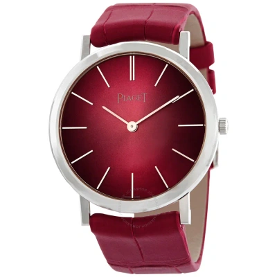 Piaget Altiplano 60th Anniversary Hand Wound Pink Dial 18kt White Gold Ladies Watch G0a42109 In Burgundy