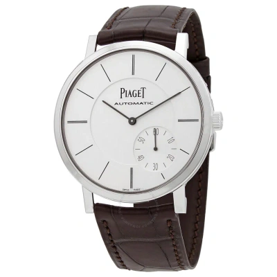 Piaget Altiplano Automatic Silver Dial Brown Leather Men's Watch G0a35130 In White