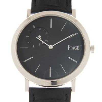 Piaget Altiplano Mechanical Black Dial Black Leather Men's Watch G0a34114