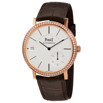 Piaget Altiplano Silver Dial 18k Rose Gold Diamond Men's Watch G0a38139 In Black