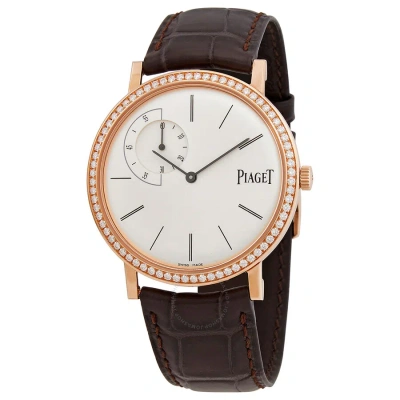 Piaget Altiplano Silver Dial 18k Rose Gold Diamond Men's Watch Goa36118 In Brown