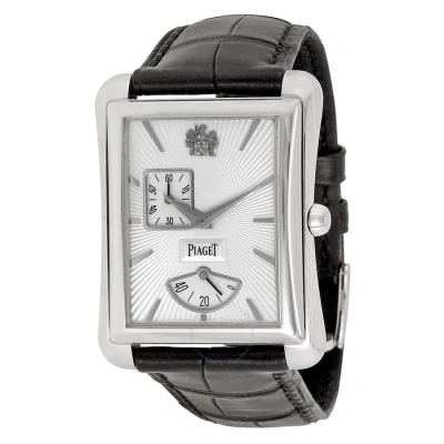 Piaget Black Tie Emperador Silver Dial Black Leather Watch G0a33069 In Metallic