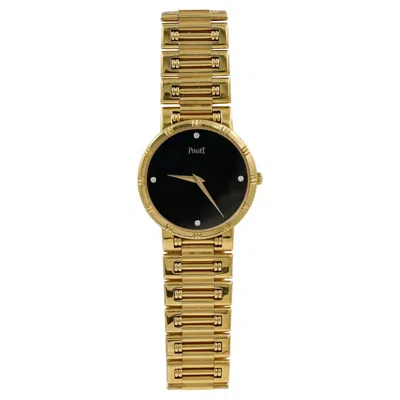 Pre-owned Piaget Dancer 18k Yellow Gold Diamond Onyx Dial Ladies' Watch, 32mm