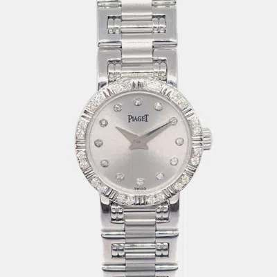 Pre-owned Piaget Dancer 5964ak81 Quartz Silver 18k White Gold Women's Wristwatch 19 Mm