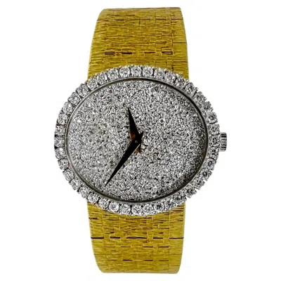 Pre-owned Piaget Dazzling Ladies Late 1970's  Watch In 18k Gold W/oval Diamond Dial & Bezel In Multi