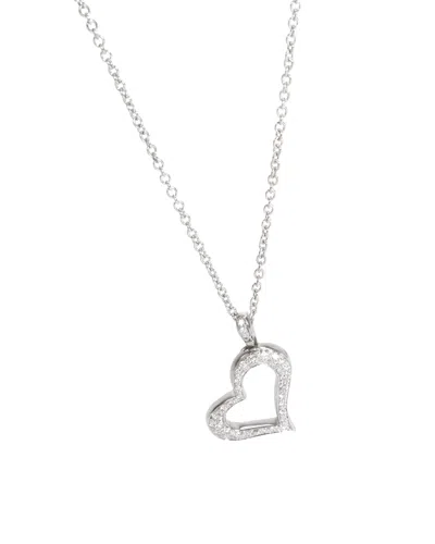 Piaget Diamond Heart Necklace In 18k White Gold 0.24 Ctw In Metallic