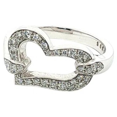 Pre-owned Piaget Diamond Heart Ring In 18k White Gold.