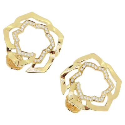 Pre-owned Piaget Diamond Rose Earrings In Red