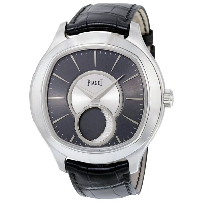 Piaget Emperador Cushion-shaped Moon Phase Automatic 18kt White Gold Men's Watch Goa34021 In Black / Gold / Gold Tone / Grey / White