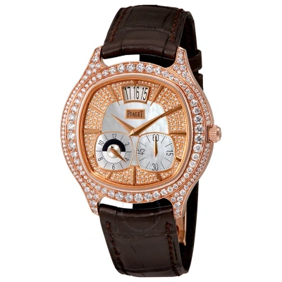 Piaget Emperador Mother Of Pearl 18kt Rose Gold Diamond Men's Watch Goa32020