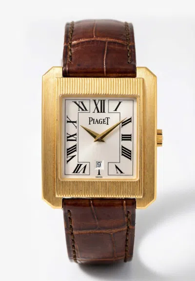 Piaget Emperador Protocole Xl 18-karat Yellow Gold Watch In Brown