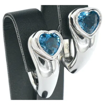 Pre-owned Piaget Gold  Heart Earrings With Topaz In Multi