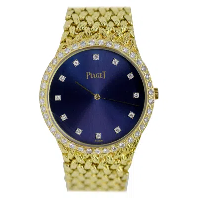 Pre-owned Piaget Heavy Ladies Wristwatch By , 18 Karat Solid Yellow Gold With Diamonds