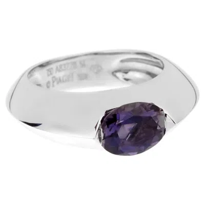 Pre-owned Piaget Iolite Diamond 18k White Gold Cocktail Band Ring Sz 6 1/2
