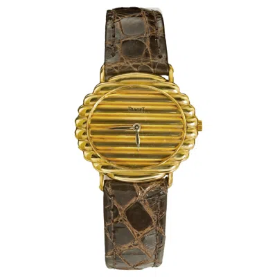 Pre-owned Piaget Ladies Yellow Gold Ribbed Wristwatch