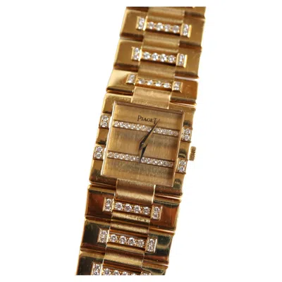 Pre-owned Piaget Lady's Wristwatch In 18k Gold Paved With Diamonds In Multi