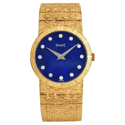 Pre-owned Piaget Lapis Diamond 9701 24mm 18k Yellow Gold Watch