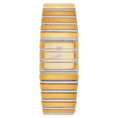 Pre-owned Piaget Large Polo Circa 7131 C701 18k Two Tone Gold Bracelet Watch In Multi