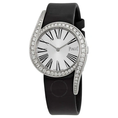 Piaget Limelight Gala Silver Diamond Dial Satin Ladies Watch Goa38160 In Black