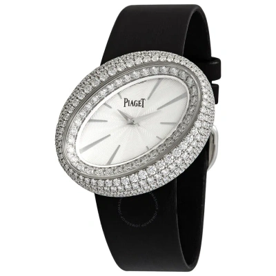 Piaget Limelight Magic Hour Silver Dial 18kt White Gold Diamond Ladies Watch Goa35099 In Black