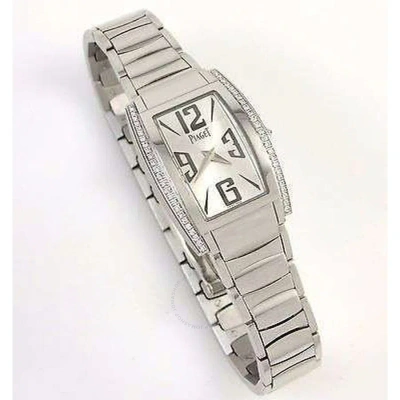 Piaget Limelight Silver Dial 18k White Gold Diamond Ladies Watch Goa36095